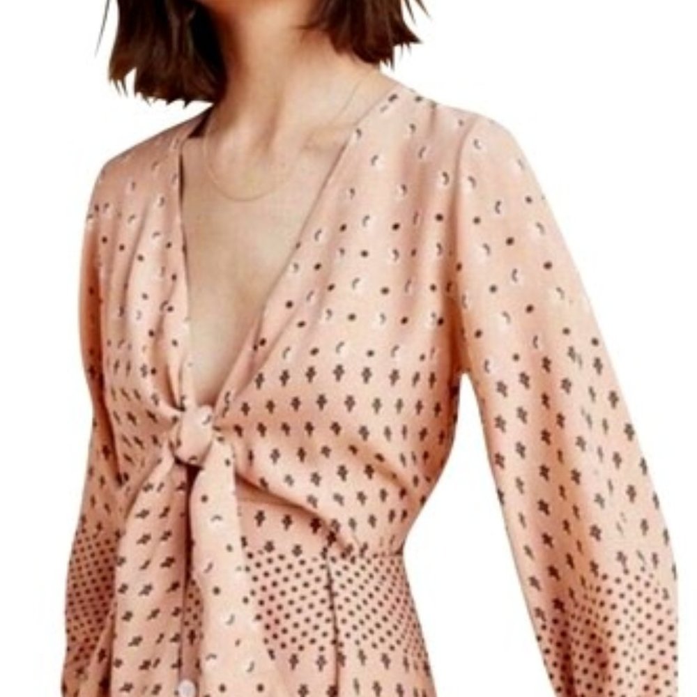 Faithfull the Brand Anthropologie Trinidad Meike Print Open Front Dress